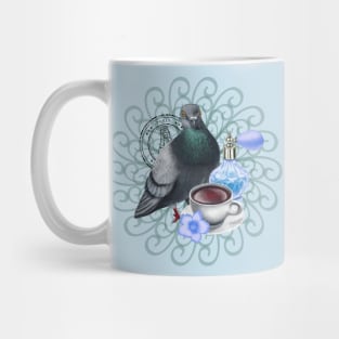 Dove with Black Tea and Perfume Bottle Mug